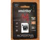 Карта памяти MicroSD 64GB Smart Buy Сlass 10 Pro UHS-I U3 (80/90 Mb/s)+ SD адаптер