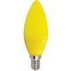 Лампа Ecola candle LED color 6,0W 220V E14 Yellow свеча Желтая матовая колба 103x37(1/10/100)