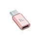 Переходник Type-C - микро USB(f) HOCO, плоский, пластик, цвет: розовое золото