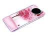 Задняя крышка Huawei P SMART 2021 силиконовый борт, жидкие блестки сердечки, розовое дерево
