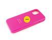 Силиконовый чехол Iphone 13 (6.1) Silicon Case с логотипом, закрытый низ, с защитой камеры , в блистере, ярко-розовый
