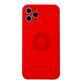 Силиконовый чехол Iphone 13 Pro Max матовый soft touch, с кольцом держателем, в тех. паке., красный