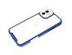 Задняя крышка Iphone 12 (6.1) прозрачная, с уплотненной защитой камеры, силиконовый борт, синяя