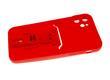 Силиконовый чехол Xiaomi Redmi Note 7 матовый, pro camera, с визитницей, с подставкой мишка XX, красный