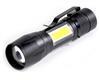 Светодиодный алюминиевый фонарь 3Вт LED+ 3 Вт COB (боковая подсветка), клипса, AA, карманный, черный (SBF-104)/360