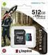 MicroSDXC 512GB Kingston Class 10 Canvas Go Plus UHS-I U3 V30 A2 (170/70 Mb/s) + SD адаптер