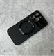 Силиконовый чехол Iphone 15 Pro Max HD GLASS FILM LENS матовый с кольцом, черный
