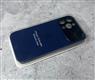 Задняя крышка Iphone 15 Pro Silicone Case, Lens под кожу с логотипом, темно-синяя