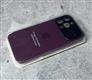 Задняя крышка Iphone 14 Pro Max (6.7) Silicone Case, Lens под кожу с логотипом, бордовая