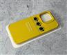 Силиконовый чехол Iphone 13 mini (5.4) Silicone Case+линзы на камеру, с антишок углами, желтый