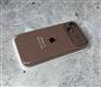 Задняя крышка Iphone 13 (6.1) Silicone case с защитой камеры AUTOFOCUS, с лого, светло-коричневая