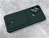 Силиконовый чехол Iphone 12 Pro Max (6.7) однотонный, с выдвижной визитницей, темно-зеленый