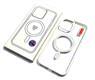 Задняя крышка Clear Case цветная для Iphone 15 Pro Max с Magsafe, цветной борт, белая