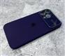 Задняя крышка Iphone 15 Pro Silicone case с защитой камеры AUTOFOCUS, с лого, фиолетовая