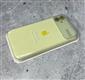 Задняя крышка Iphone 12 Pro Max (6.7) Silicone case с защитой камеры AUTOFOCUS, с лого, лимонная