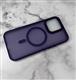 Задняя крышка Iphone 14 Pro Max (6.7) матово-прозрачная с Magsafe, силиконовый борт, в тех.паке, фиолетовая