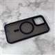Задняя крышка Iphone 12/12 Pro (6.1) матово-прозрачная с Magsafe, силиконовый борт, в тех.паке, черная