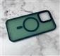 Задняя крышка Iphone 12/12 Pro (6.1) матово-прозрачная с Magsafe, силиконовый борт, в тех.паке, зеленая