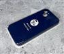 Силиконовый чехол Iphone 7/8 Silicon Case с логотипом, закрытый низ, с защитой камеры , в блистере, темно-синий