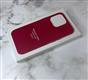 Задняя крышка Iphone 12/12 Pro (6.1) Leather Case MagSafe под кожу, с логотипом, малиновая
