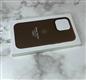 Задняя крышка Iphone 14 Pro Max (6.7) Leather Case MagSafe под кожу, с логотипом, коричневая