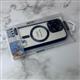 Силиконовый чехол Iphone 15 CASE BAND прозрачный, цветной борт и MagSafe, синий