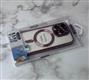 Силиконовый чехол Iphone 15 Pro Max CASE BAND прозрачный, цветной борт и MagSafe, розовое-золото