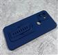 Силиконовый чехол Iphone 13 (6.1) матовый с защитой камеры и раскладной лесенкой-подставкой, синий