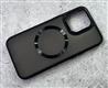 Задняя крышка Iphone 14 Pro (6.1) матово-прозрачная, глянцевая окантовка + Magsafe, черная