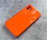 Силиконовый чехол Iphone 13 Pro Max (6.7) плотный, с блестками и с защитой камеры, оранжевый