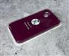 Силиконовый чехол Iphone 15 Pro Max Silicone case с лого, в блистере, бордовый