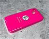 Силиконовый чехол Iphone 15 Silicone case с лого, в блистере, ярко-розовый