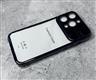 Силиконовый чехол Iphone 14 (6.1) прозрачный, защита камеры LENS, цветной борт, черный