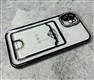 Силиконовый чехол Iphone 12 (6.1) прозрачный со стразами и с визитницей, цветной борт, черный