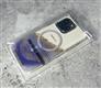 Задняя крышка Iphone 12/12 Pro (6.1) с MagSafe и золотыми прожилками, прозрачно-сиреневая