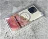 Задняя крышка Iphone 12/12 Pro (6.1) с MagSafe и золотыми прожилками, прозрачно-розовая
