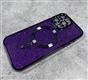Силиконовый чехол Iphone 15 2в1, блестящая подложка, с Magsafe, защита камеры, фиолетовый