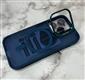 Задняя крышка Iphone 14 Pro (6.1) матово-прозрачная Case Pro, открывающееся защита камеры + линзы, с Magsafe, темно-синяя