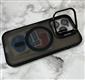 Задняя крышка Iphone 13 (6.1) матово-прозрачная Case Pro, открывающееся защита камеры + линзы, с Magsafe, черная