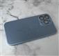 Задняя крышка Iphone 13 Pro Max (6.7) силиконовый борт, полная защита камеры, с Magsafe и лого, голубая