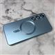 Силиконовый чехол Iphone 14 Pro Max (6.7) плотный, матовый с защитой камеры и MagSafe, в тех.паке, голубой