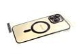 Силиконовый чехол Iphone 13 Pro Max (6.7) прозрачный, глянцевый борт, Monarch SHINY Magsafe, черный