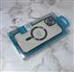 Силиконовый чехол Iphone 15 Plus прозрачный, глянцевый борт, Monarch SHINY Magsafe, синий