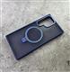 Задняя крышка с MagSafe для Iphone 11 прозрачно-матовая, темно-синяя