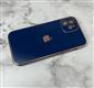 Силиконовый чехол Iphone 14 Pro (6.1) матовый с логотипом и окантовкой, полная защита камеры, темно-синий