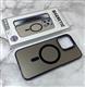 Задняя крышка Iphone 14 Pro Max (6.7) MAGNETIC матовая с Magsafe, металлические кнопки, черная