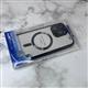 Силиконовый чехол Iphone 15 Pro Max PINYU прозрачный в сеточку, полная защита камеры с MagSafe, черный