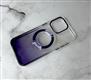 Задняя крышка для Iphone 14 Pro (6.1) с MagSafe, металлические кнопки, с переходом прозрачно-фиолетовая