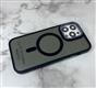 Задняя крышка Iphone 14 Pro (6.1) Magnetic прозрачно-матовая с поддержкой MagSafe, металлические кнопки, защита камеры голубая