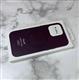 Задняя крышка Iphone 14 Pro (6.1) Leather case Wireless charging magnetic sheet под кожу без логотипа, фиолетовая